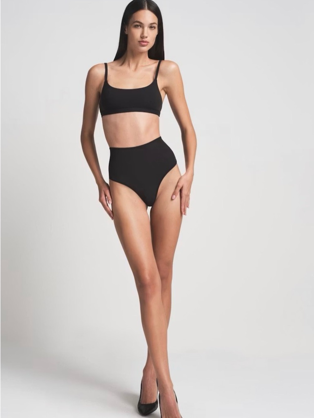SKIMS Fits Everybody High-Waisted Thong Onyx Color Size Small
